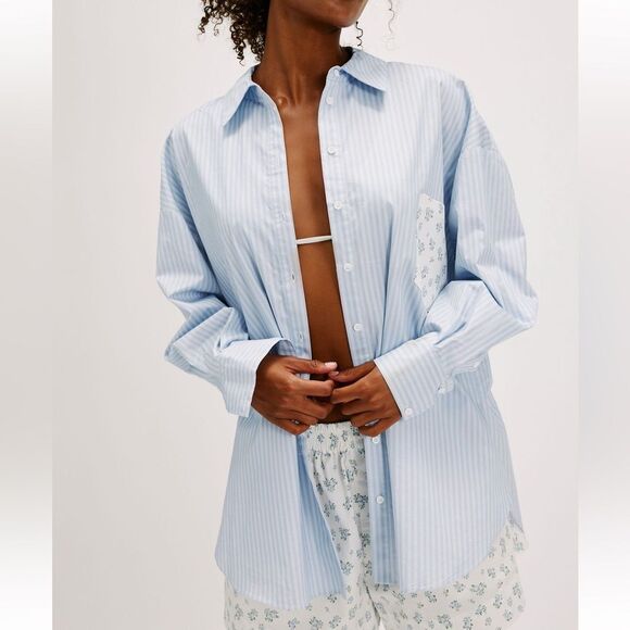 For Love and Lemons x Free People Tamren Sleep Shirt NWOT - Picture 1 of 10